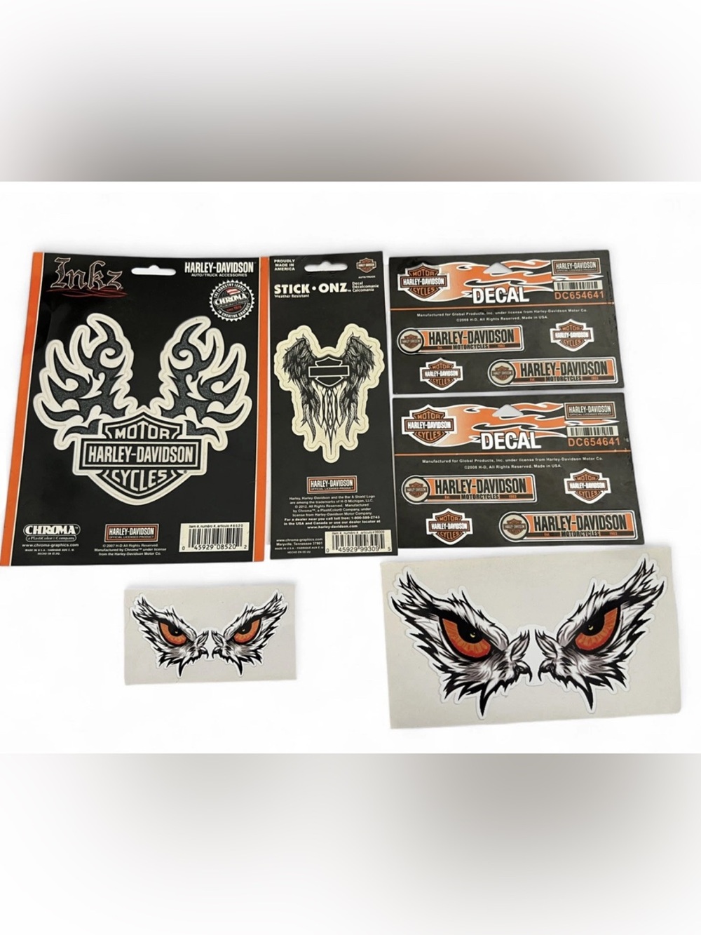 Harley-Davidson HD & Chroma Decal Sticker 6pc Assortment